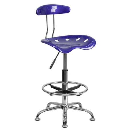 Flash Furniture LF-215-DEEPBLUE-GG Swivel Drafting Stool Adjustable Height Contemporary Style