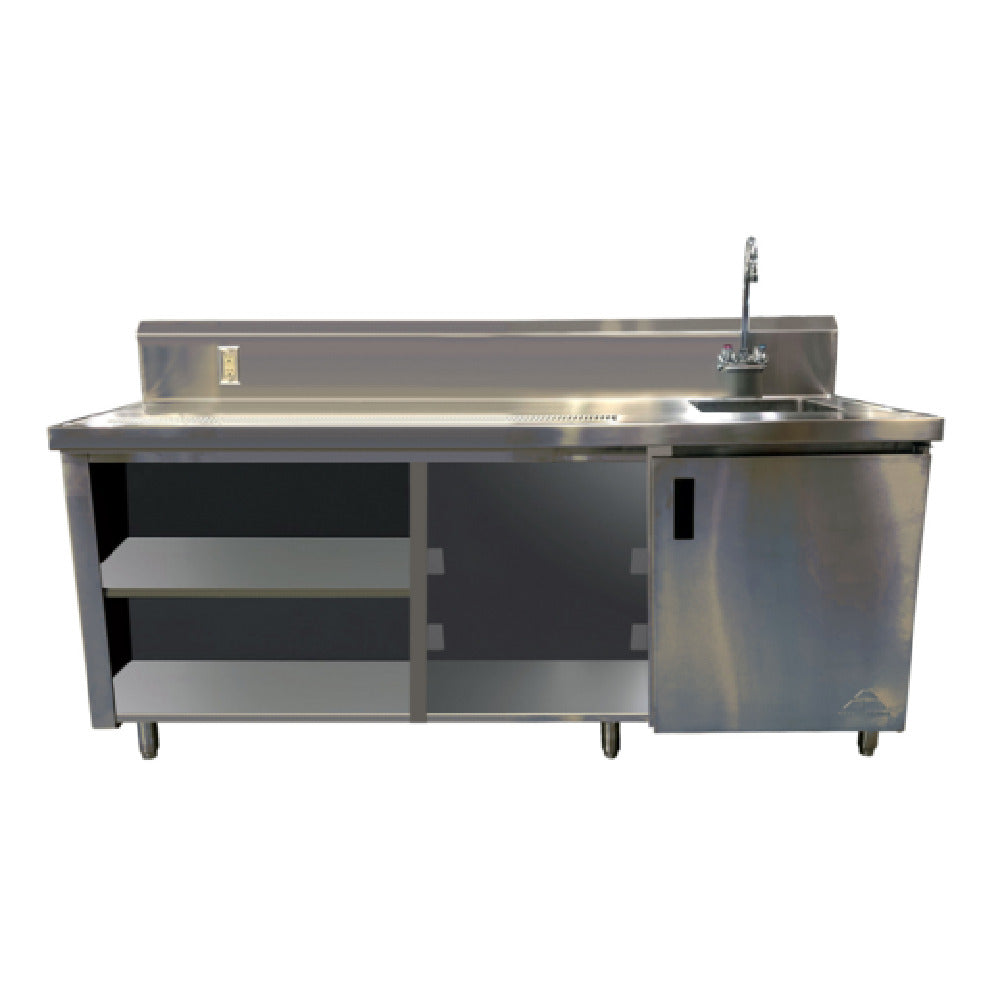 Advance Tabco BEV-30-84R-GR Beverage Table 84" W With 14" X 16" X 12" Deep Sink On Right With Faucet 4"OC
