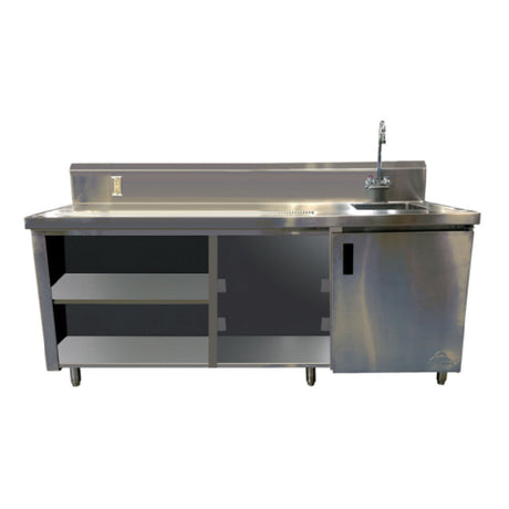 Advance Tabco BEV-30-120R-GR Beverage Table 120" W With 14" X 16" X 12" Deep Sink On Right With Faucet 4"OC