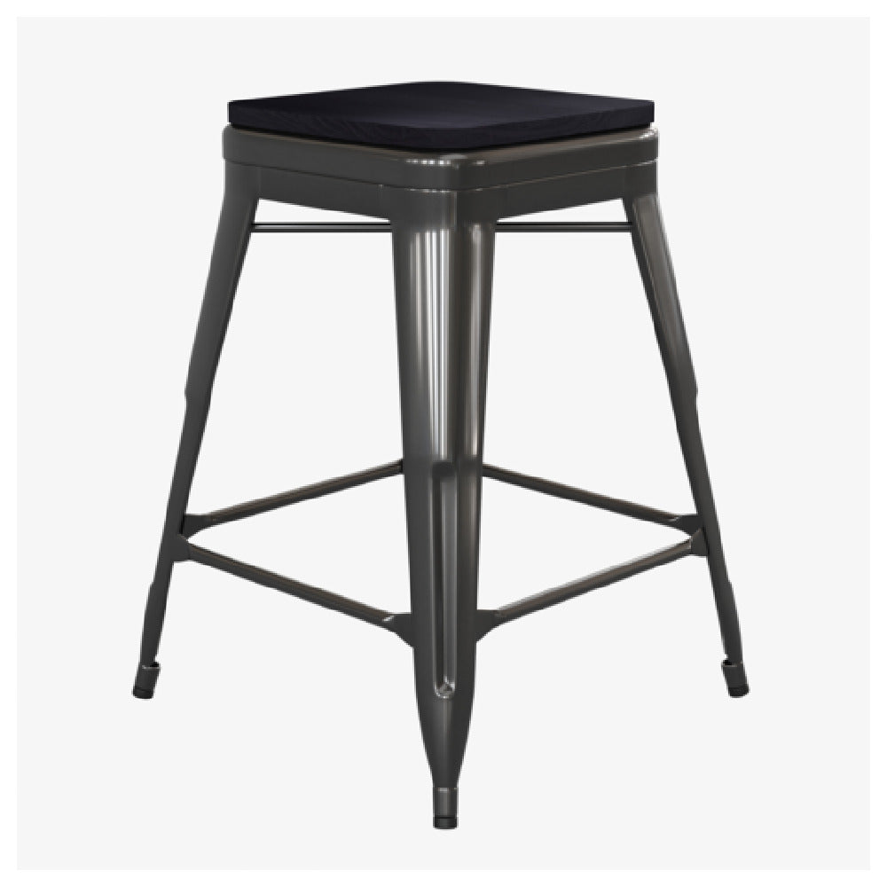 Flash Furniture CH-31320-24-BK-PL2B-GG Kai Bar Stool 500 Lb. Weight Capacity Counter Height