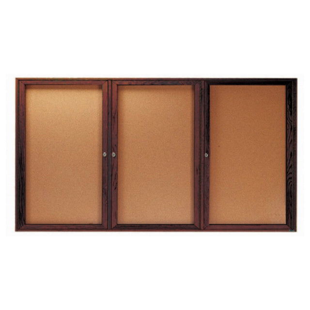 Aarco WBC4896-3R Red Oak Bulletin Board 96"W X 48"H Enclosed