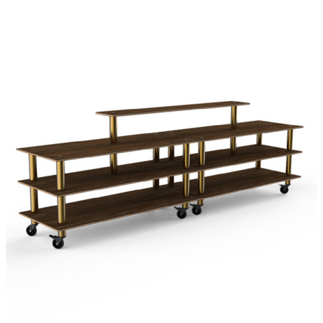 Steelite MGCMLB19WBXW - Modular Double Display Buffet Bengali Mango Wood Br, 142.0" X 29.5" X 47.0"