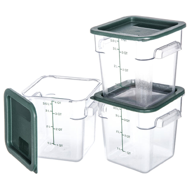 Carlisle 11951-307 Carlisle Squares Food Storage Container Set 4 Qt. 7-1/8" X 7-3/10"H