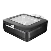 Steelite 5370S587 - Square Induction Chafer W/ Glass Lid S/S Insert San, 6.75 Qt