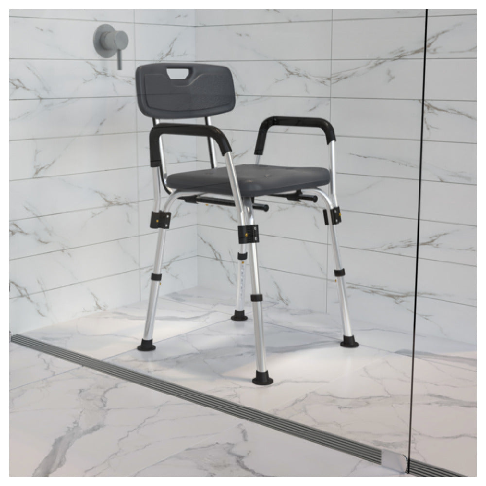 Flash Furniture DC-HY3520L-GRY-GG Hercules Series Shower Chair 28" To 33" Adjustable Height