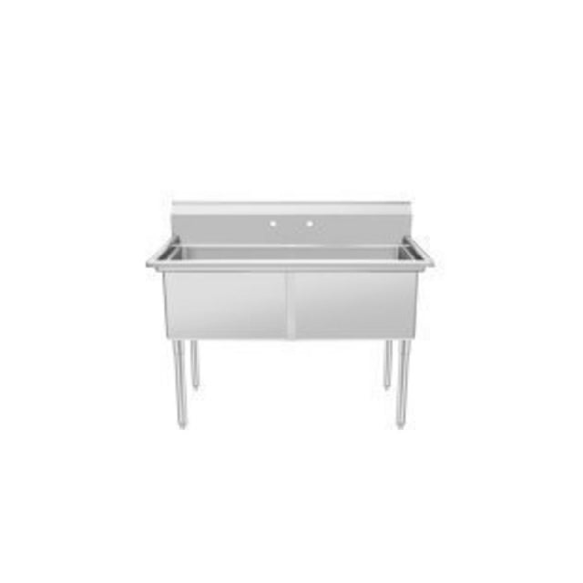 Atosa USA, Inc. SS2424F21N - Two Compartment Sink, 24" X 24" X 14" Bowl, 2-section