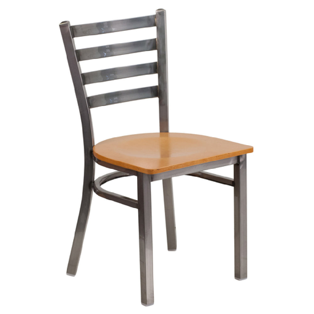 Flash Furniture XU-DG694BLAD-CLR-NATW-GG Hercules Series Restaurant Chair Metal Ladder Back