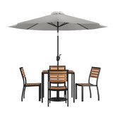 Flash Furniture XU-DG-810060364-UB19BGY-GG Patio Dining Table Set Includes (1) 35"W Square Table