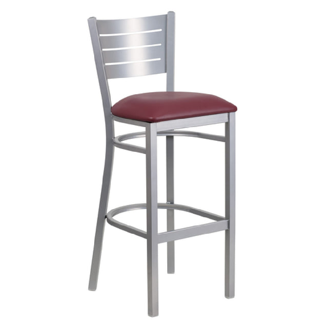 Flash Furniture XU-DG-60402-BAR-BURV-GG Hercules Series Restaurant Bar Stool Metal Cutout Slat Back