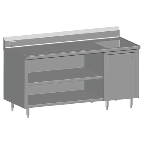 SPG BC-72R - Universal Stainless Beverage Counter, 72" Long, 30" Wide