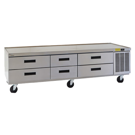 Delfield F2996CP Refrigerated Low-Profile Equipment Stand 96-1/4"W X 31-47/50"D X 24"H