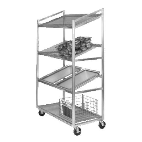 Channel SORT-4 Lug Rack Display / Universal Rack Slanted Display Rack W/ Removable Wire Shelves