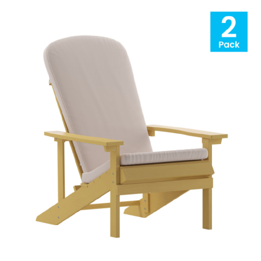 Flash Furniture 2-JJ-C14501-CSNCR-YLW-GG Charlestown Adirondack Chair All-weather Poly Resin Wood