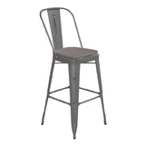 Flash Furniture XU-DG-TP001B-30-PL1G-GG Lincoln Bar Stool 30" Seat Height 500 Lb. Weight Capacity