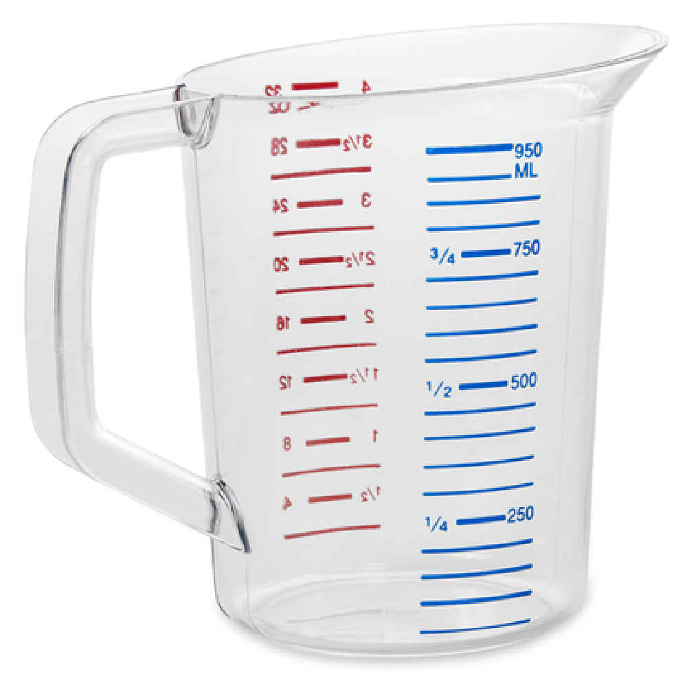 Rubbermaid FG321600CLR - Bouncer® Measuring Cup, 1 Quart - 40°F/-40°C To 212° F/100°C Temperature Range