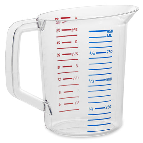 Rubbermaid FG321600CLR - Bouncer® Measuring Cup, 1 Quart - 40°F/-40°C To 212° F/100°C Temperature Range