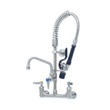 T&S Brass SMPM-8WLN-06-CR Mini Pre-Rinse Unit 8" Wall Mount Mixing Faucet Add-on Faucet
