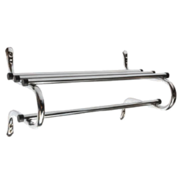 Central Specialties TMK-24 Traditional Coat Rack 18" 24" Unit 1" Metal Zinc Plated Hanging Rod With Black End Caps