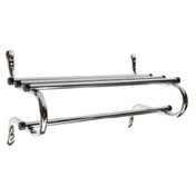 Central Specialties TMK-48 Traditional Coat Rack 37" 48" Unit 1" Metal Zinc Plated Hanging Rod With Black End Caps