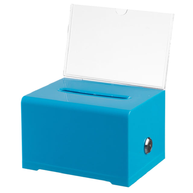 Alpine Industries ADI637-BLU Suggestion Box 6.2" X 4" X 4.5"H Message Display