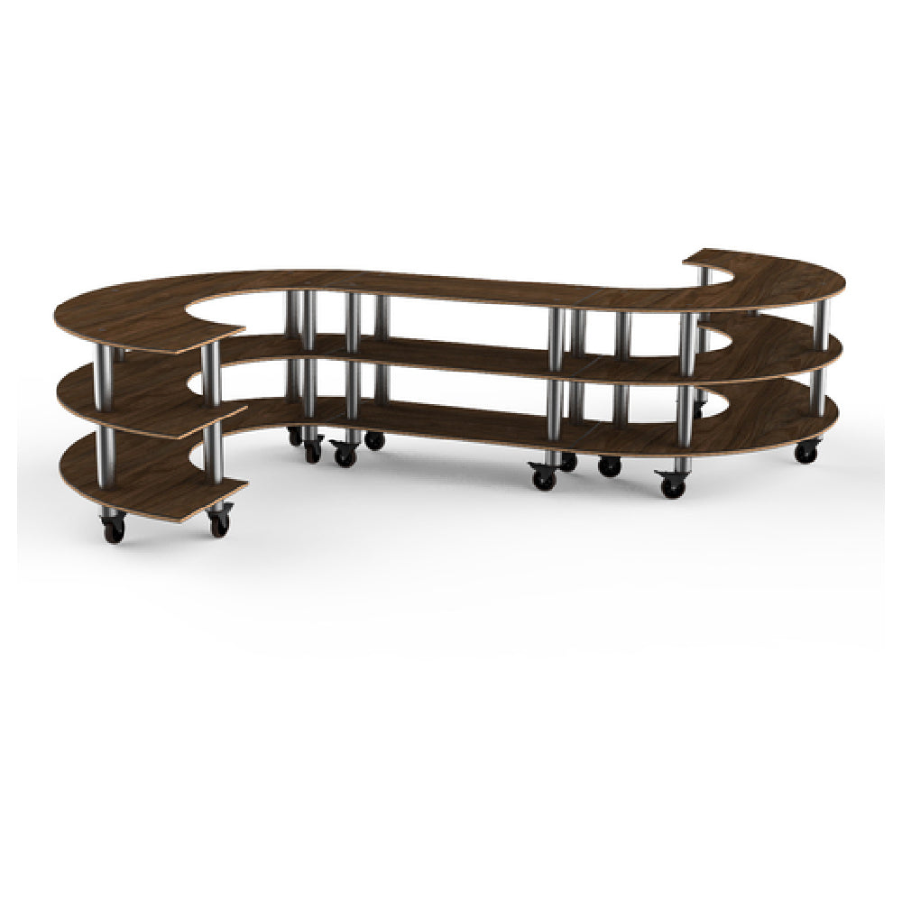 Steelite MGCMSB02WSXW Mogogo Buffet Solutions Modular Serving Station 3-tier 141-1/2" X 124" X 35"H