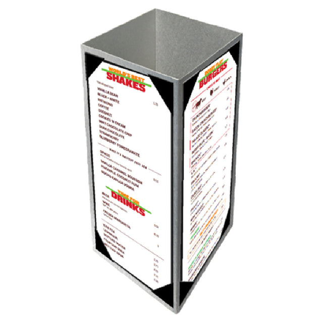 Menu Solutions ATT4PX-BA Table Tent Holds 4-1/4" X 11" Inserts Quad Panel