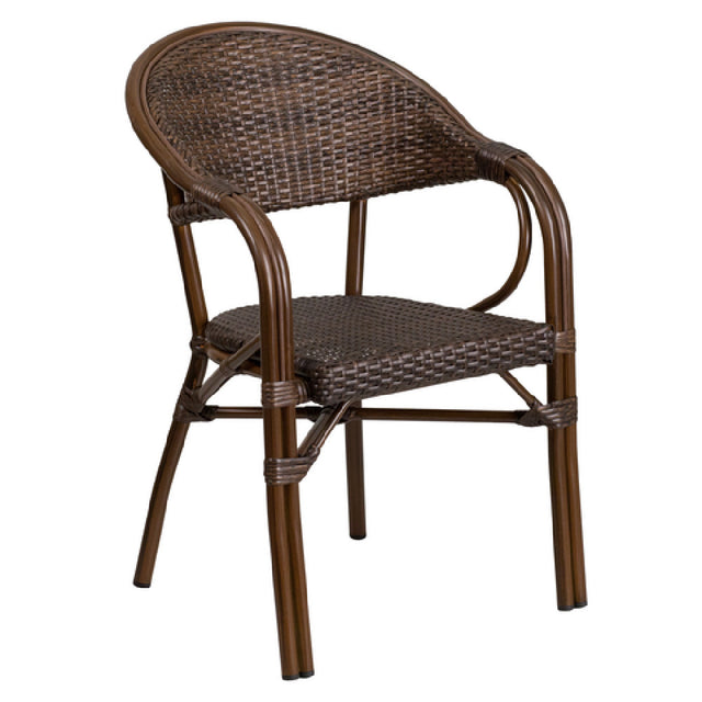 Flash Furniture SDA-AD642003R-1-GG Milano Series Patio Stacking Armchair Curved Back