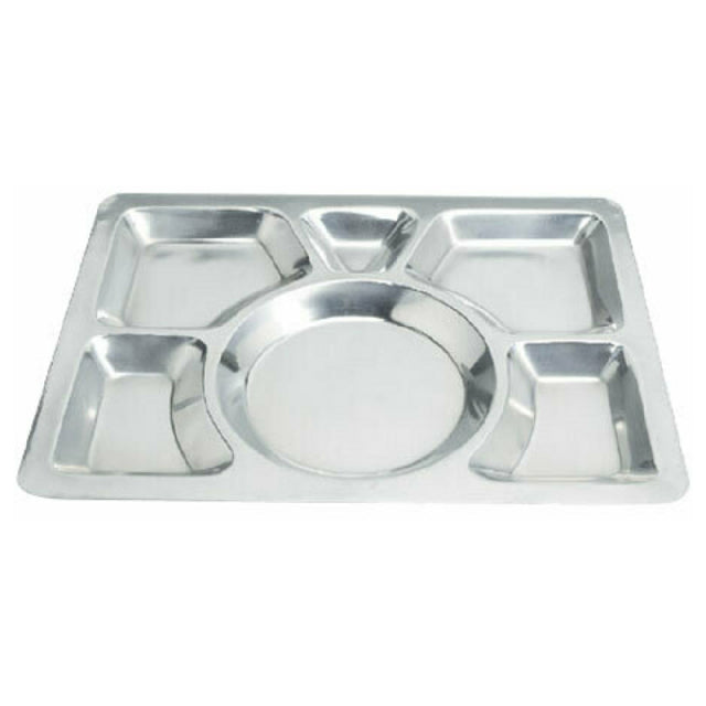 Omcan 80776 6-Compartment Stainless Steel Mess Tray