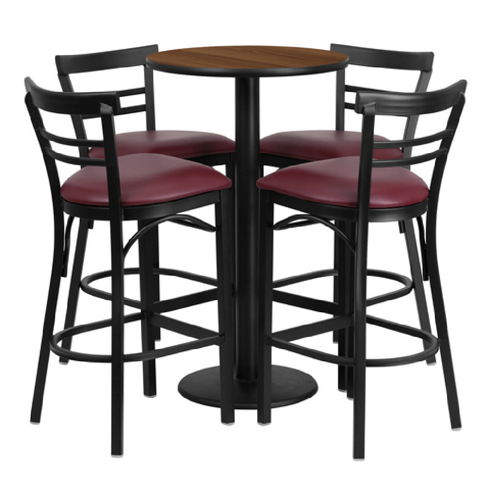 Flash Furniture RSRB1040-GG Table And Bar Stool Set Includes (1) 24" Dia. X 42"H Table