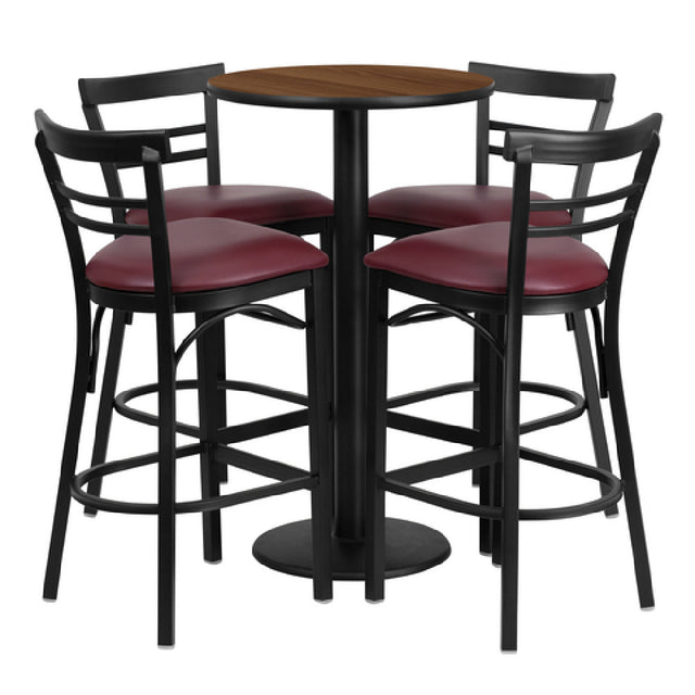 Flash Furniture RSRB1040-GG Table And Bar Stool Set Includes (1) 24" Dia. X 42"H Table