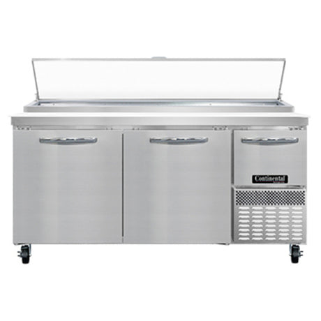 Continental Refrigerator PA68N Pizza Prep Table 68"W Two-section