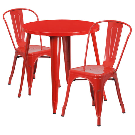 Flash Furniture CH-51090TH-2-18CAFE-RED-GG Table And Chair Set Includes (1) 30" Dia. X 29-1/2"H Table