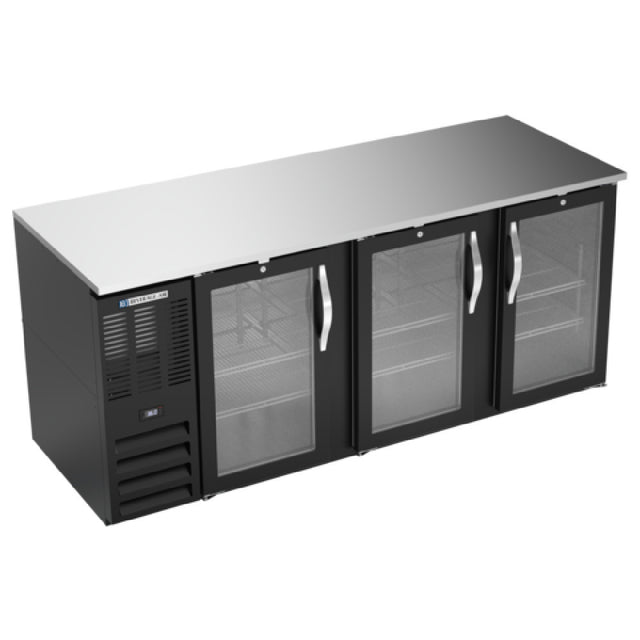 Beverage Air BB78HC-G-B - Refrigerated Back Bar Storage Cabinet, Three-section, 78"W X 30-3/8"D X 34"H
