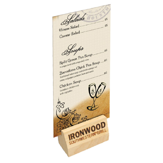 Menu Solutions WDBLOCK-BARN Wood Block 3"W X 1-1/4"D X 2"H Rectangular Footprint