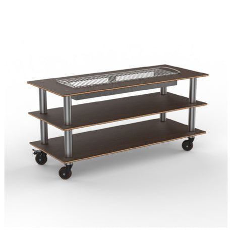 Steelite MGCMLD06WSXH - Modular Heat Table Mango Brushed Stainless Steel Heavy Duty Casters