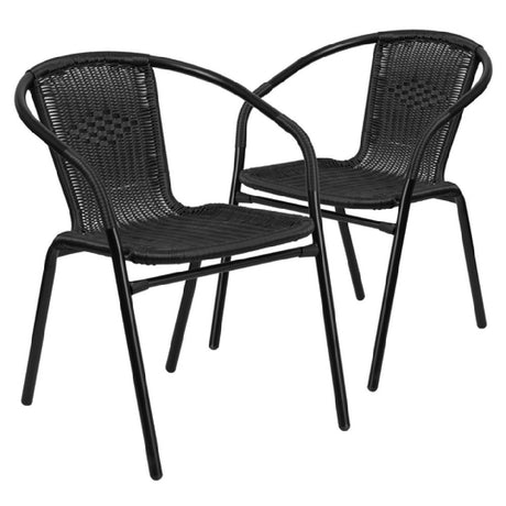 Flash Furniture 2-TLH-037-BK-GG Stack Chair 352 Lb. Weight Capacity 21-3/4"W X 23-1/2"D X 28-1/2"H