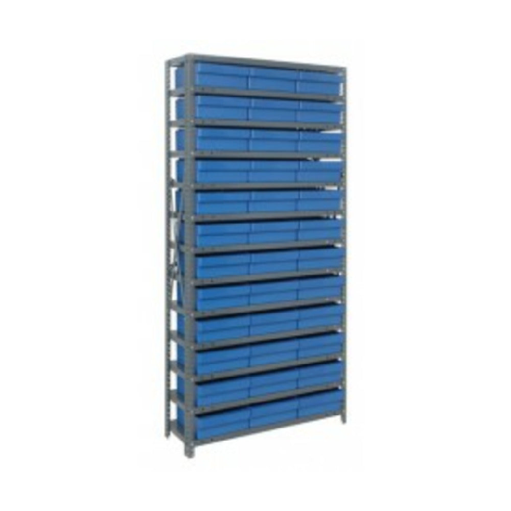 Quantum 1275-801_RED - Shelving Unit, 12"D X 36"L X 75"H, Heavy Duty
