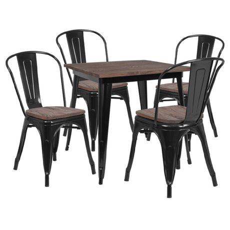 Flash Furniture CH-WD-TBCH-18-GG Table And Chair Set (1) 31-1/2" Square Table