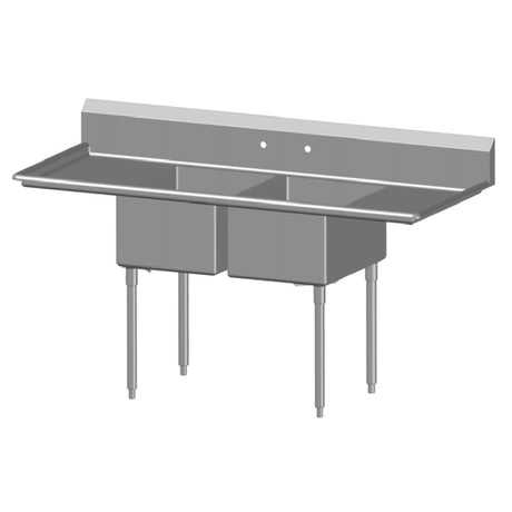 SPG 2N1618-2D18 - Universal Stainless Sink, Two Compartment, 18" Left & Right-hand Drainboards