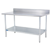 Sapphire Manufacturing SMTB-3060S Work Table 60"W X 30"D 18/400 Stainless Steel Reinforced Top