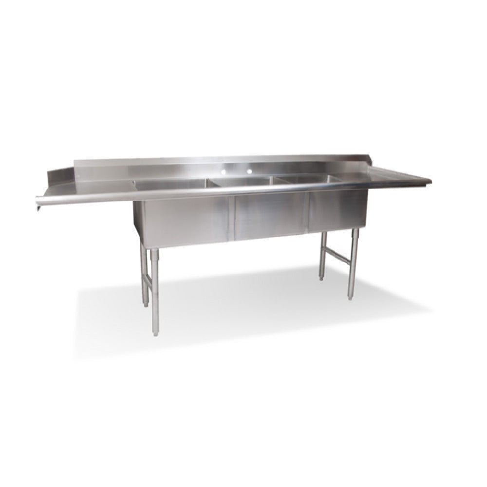 Steel Works Stainless SWDTC-3-90R Soiled Dishtable (3) Compartments 90"W X 30"D X 41-1/2"H