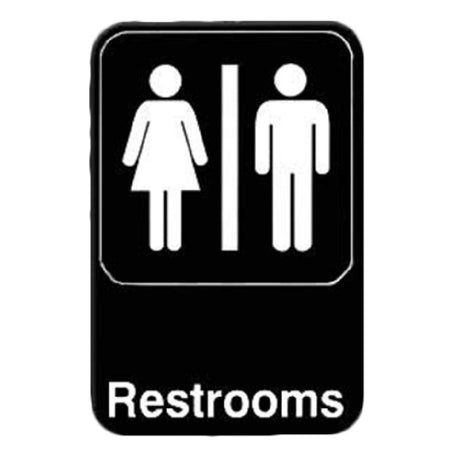 Thunder Group PLIS6908BK Information Symbol Sign 6" X 9" "Restrooms"