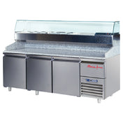 Marra Forni GPZ225A Refrigerated Pizza Prep Table Three-section 20.0 Cu. Ft. Capacity