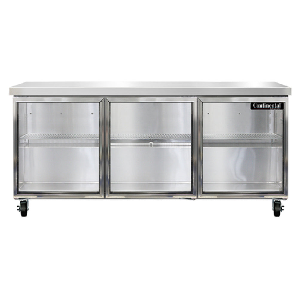 Continental Refrigerator SW72NGD Work Top Display Refrigerator 72"W 20.6 Cu Ft Capacity