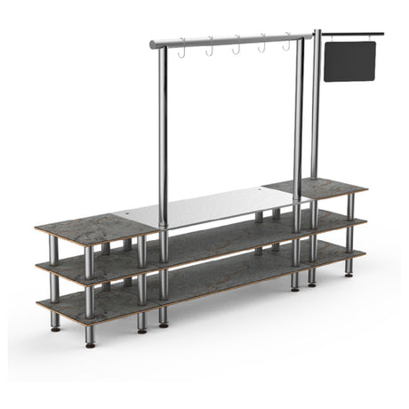 Steelite MGCMLA02GSXF Mogogo Buffet Solutions Modular Pro Salsa Bar Station 3-tier