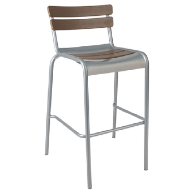 JMC Furniture ELCANO BARSTOOL Elcano Barstool Outdoor Use Plastic Wood Back And Seat