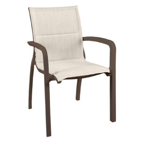 Grosfillex UT090599 Sunset Comfort Armchair Designed For Outdoor Use Textilene Sling