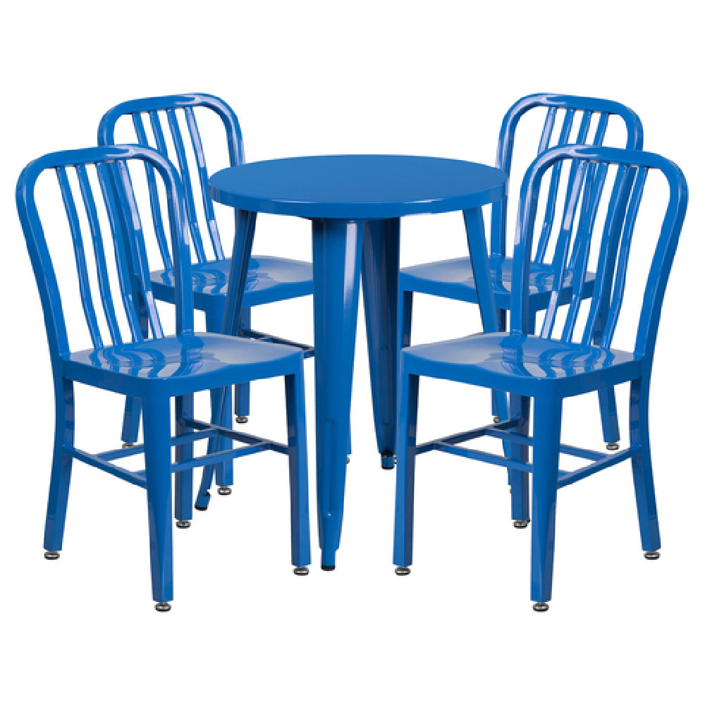 Flash Furniture CH-51080TH-4-18VRT-BL-GG Table And Chair Set Includes (1) 24" Dia. X 29"H Table