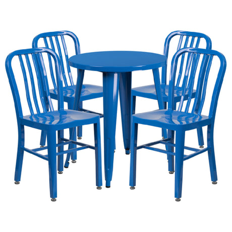 Flash Furniture CH-51080TH-4-18VRT-BL-GG Table And Chair Set Includes (1) 24" Dia. X 29"H Table