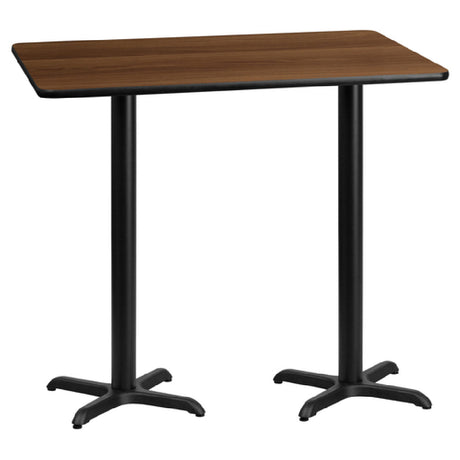 Flash Furniture XU-WALTB-3060-T2222B-GG Table 60"W X 30"D X 43-1/8"H Bar Height